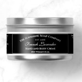 Zwart Waterdicht Cosmetica Etiket 1" x 7" Sticker