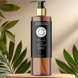 Zwart waterdicht cosmetica flesetiket met logo sparkling wijnetiket