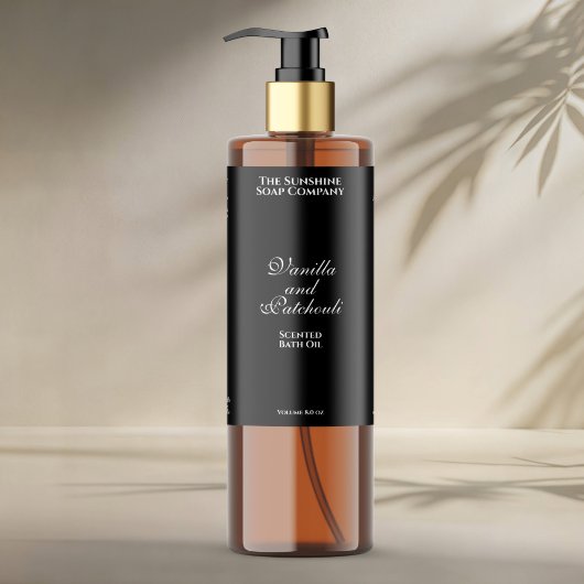 Zwart waterdicht cosmetica flesetiket sparkling wijnetiket