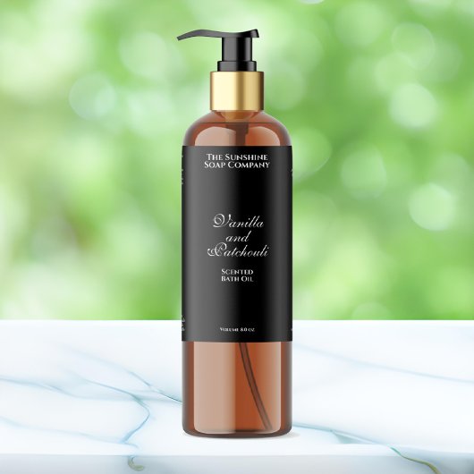 Zwart waterdicht cosmetica flesetiket sparkling wijnetiket