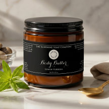 Zwart Waterdicht Cosmetica Potlabel met Logo