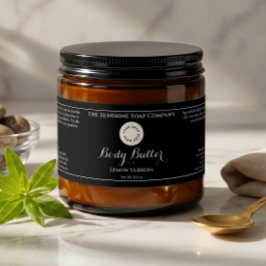 Zwart Waterdicht Cosmetica Potlabel met Logo Waterfles Etiket