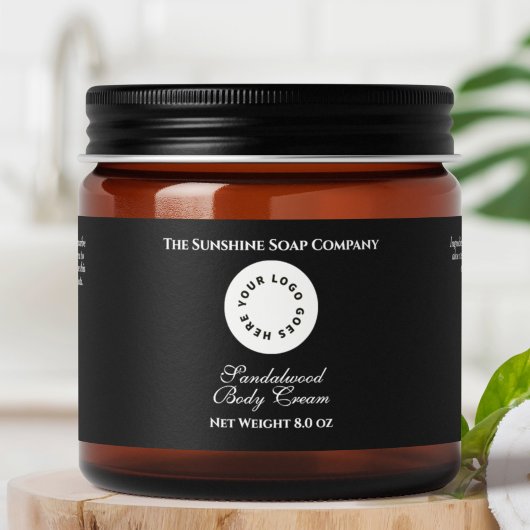 Zwart Waterdicht Cosmetics Jar Label met Logo Waterfles Etiket