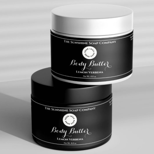 Zwart Waterdicht Cosmetics Jar Label met Logo Waterfles Etiket