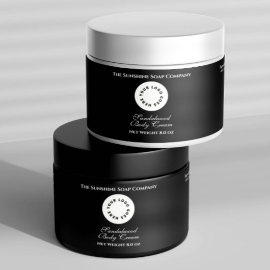 Zwart Waterdicht Cosmetics Jar Label met Logo Waterfles Etiket