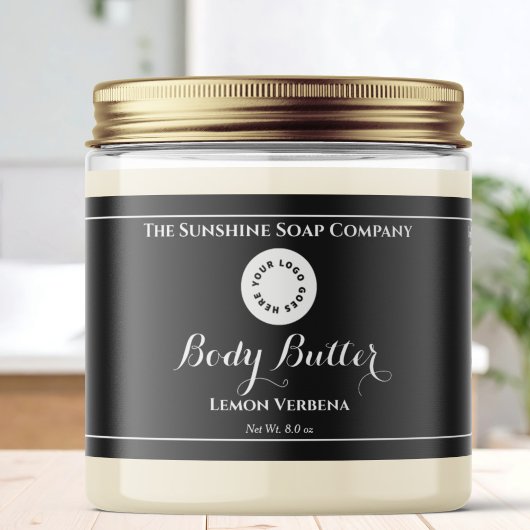 Zwart Waterdicht Cosmetics Jar Label met Logo Waterfles Etiket