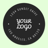 Zwart Waterdicht Logo & Adres (of andere tekst) Labels