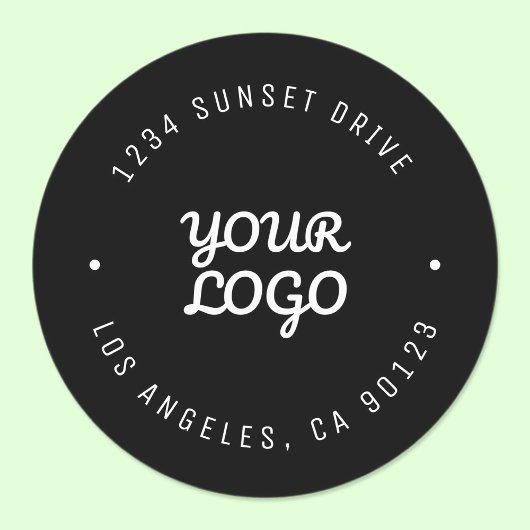 Zwart Waterdicht Logo & Adres (of andere tekst) Labels