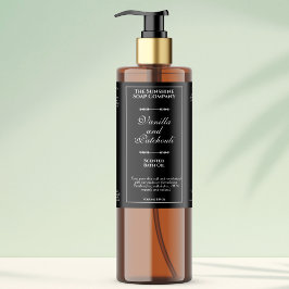 Zwart waterdichte cosmetica flesetiket sparkling wijnetiket