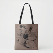 Zwart waterlelies tote bag (Voorkant)