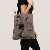 Zwart waterlelies tote bag (Dichtbij)