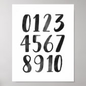 Zwart Waterverf aantal educatieve verpleegkundigen Poster (Voorkant)