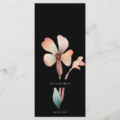 Zwart Waterverf blauw bladeren minimalistische bru Menu (Achterkant)