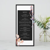 Zwart Waterverf blauw bladeren minimalistische bru Menu (Staand voorkant)