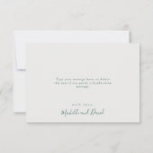 Zwart Waterverf Bloemen Bruiloft Bedankkaart (Achterkant)