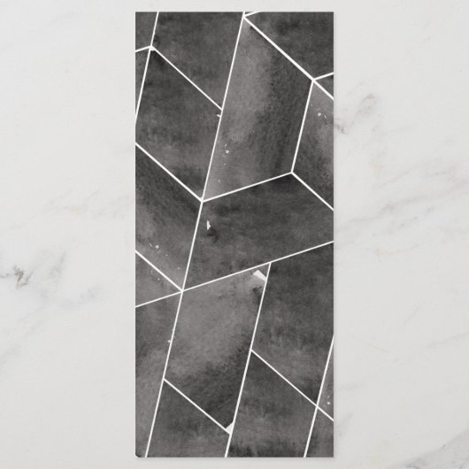 Zwart Waterverf Geometric Gala Menu (Achterkant)