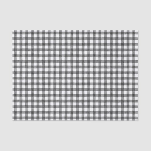 Zwart Waterverf Gingham-weefselpapier Tissuepapier (Voorkant)