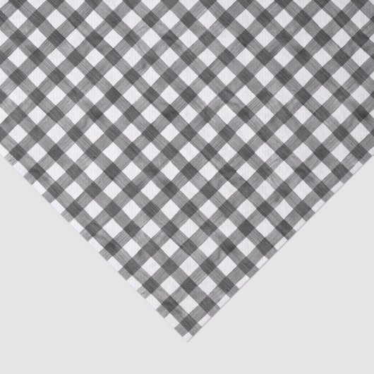 Zwart Waterverf Gingham-weefselpapier Tissuepapier (Detail)