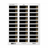 Zwart Waterverf herfst bos bruiloft adres Etiket (Full Sheet)