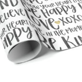 Zwart Waterverf Inspirerend Cadeaupapier (Rol Hoek)