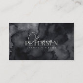 Zwart Waterverf Lashes Brows Script Typografie Visitekaartje (Achterkant)