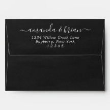 Zwart Waterverf papier met trendy script, 5x7
