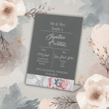 Zwart waterverf roos Signature bruiloft cocktail