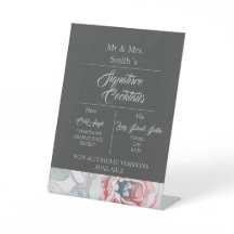 Zwart waterverf roos Signature bruiloft cocktail