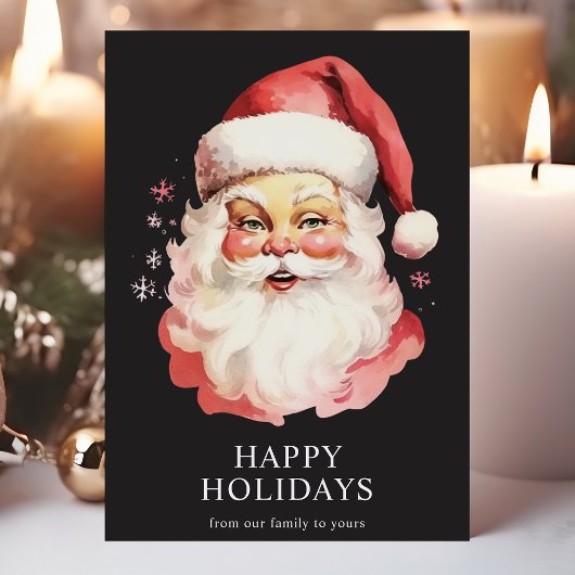 Zwart Waterverf Sinterklaas Kerstmis Feestdagen Kaart