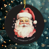 Zwart  Waterverf Sinterklaas Kerstmis Keramisch Ornament