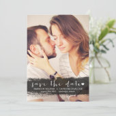 ZWART WATERVERF SPAT SAVE THE DATE AANKONDIGING (Staand voorkant)