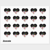 Zwart Wavy Roos Goud met Logo Monogram Bedankt Hart Sticker (Vel)