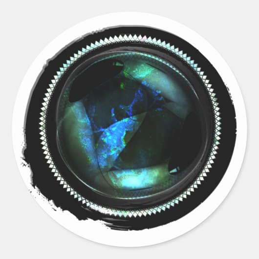 Zwart Wax Mystic Opal Crest Seal Ronde Sticker (Voorkant)