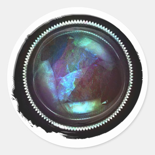 Zwart Wax Mystic Topaz Opal Crest Seal Ronde Sticker (Voorkant)