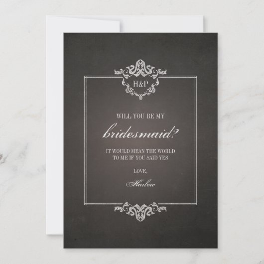 Zwart Weathered Gothic... zal je mijn Bridesmaid z Kaart (Voorkant)