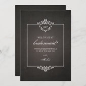 Zwart Weathered Gothic... zal je mijn Bridesmaid z Kaart (Voorkant / Achterkant)