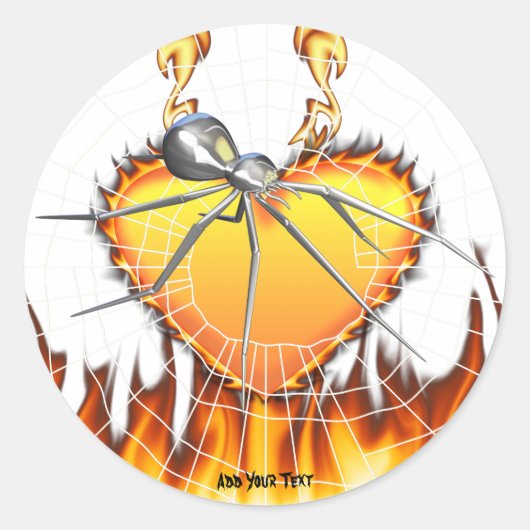 Zwart weduwe chroom ontwerp 1 ronde sticker (Voorkant)