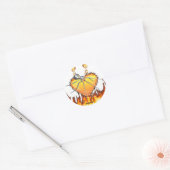 Zwart weduwe chroom ontwerp 1 ronde sticker (Envelop)