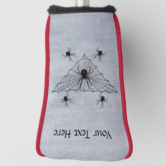 Zwart Weduwe Spinnen Rood Zandloper in Zwart Web Golfheadcover (Draai 90)