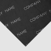 Zwart weefselpapier met de naam van het eigen bedr tissuepapier (Detail)