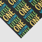 Zwart "Welcome Little One" Baby shower Tissuepapier (Detail)