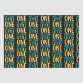 Zwart "Welcome Little One" Baby shower Tissuepapier