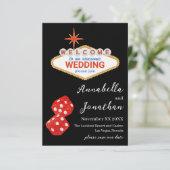 Zwart Welkom bij Las Vegas Bruiloft Save The Date (Staand voorkant)