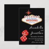 Zwart Welkom bij Las Vegas Bruiloft Save The Date (Voorkant / Achterkant)