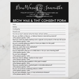 Zwart Wenkbrauwax Tint Klant Toestemming Waiver Fo Flyer