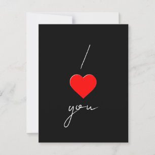 Zwart wenskaart met "Ik hou van jou" Briefkaart