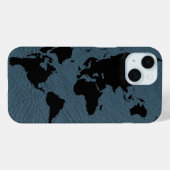 Zwart Wereldkaart Blauw Case-Mate iPhone Case (Achterkant (horizontaal))