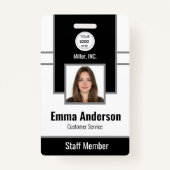 Zwart | Werknemer de Veiligheid van het Bedrijf va Badge (Voorkant)