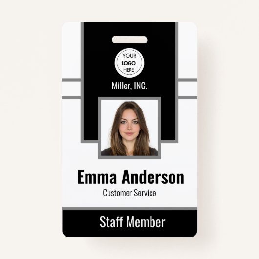 Zwart | Werknemer de Veiligheid van het Bedrijf va Badge (Voorkant)