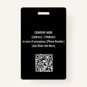 Zwart | Werknemer de Veiligheid van het Bedrijf va Badge (Achterkant)